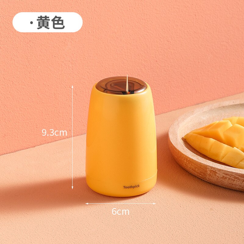 Bence INS Press Toothpick Box Home Automatic Pop-up Toothpick Dsipenser Container Household Table Toothpick Storage Box: yellow