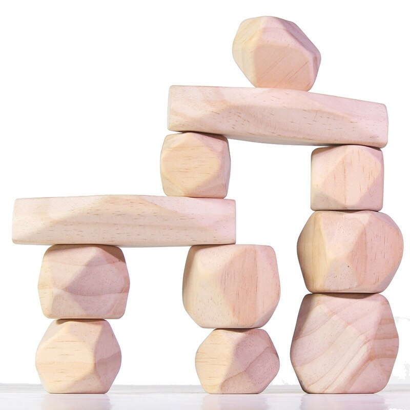 Zwaartekracht Glu 11Pcs Houten Steen Natuurlijke Gestapelde Steen Interessante Blokken Stone Model Puzzels Beste Cadeau Voor Kinderen