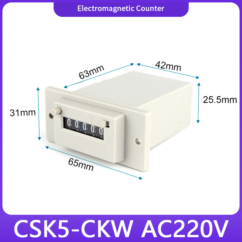 CSK-CKW 4/5/6-Digit Elektromagnetische Teller Met Handmatige Afsluitbare Puls Teller Meerdere Spanningen DC24V AC220V: MULTI