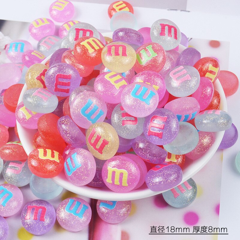 20Pcs Slime Charms Mini Pretend Suiker Bonen Hars Plasticine Slime Accessoires Kralen Maken Benodigdheden Voor Phone Case Decoratie