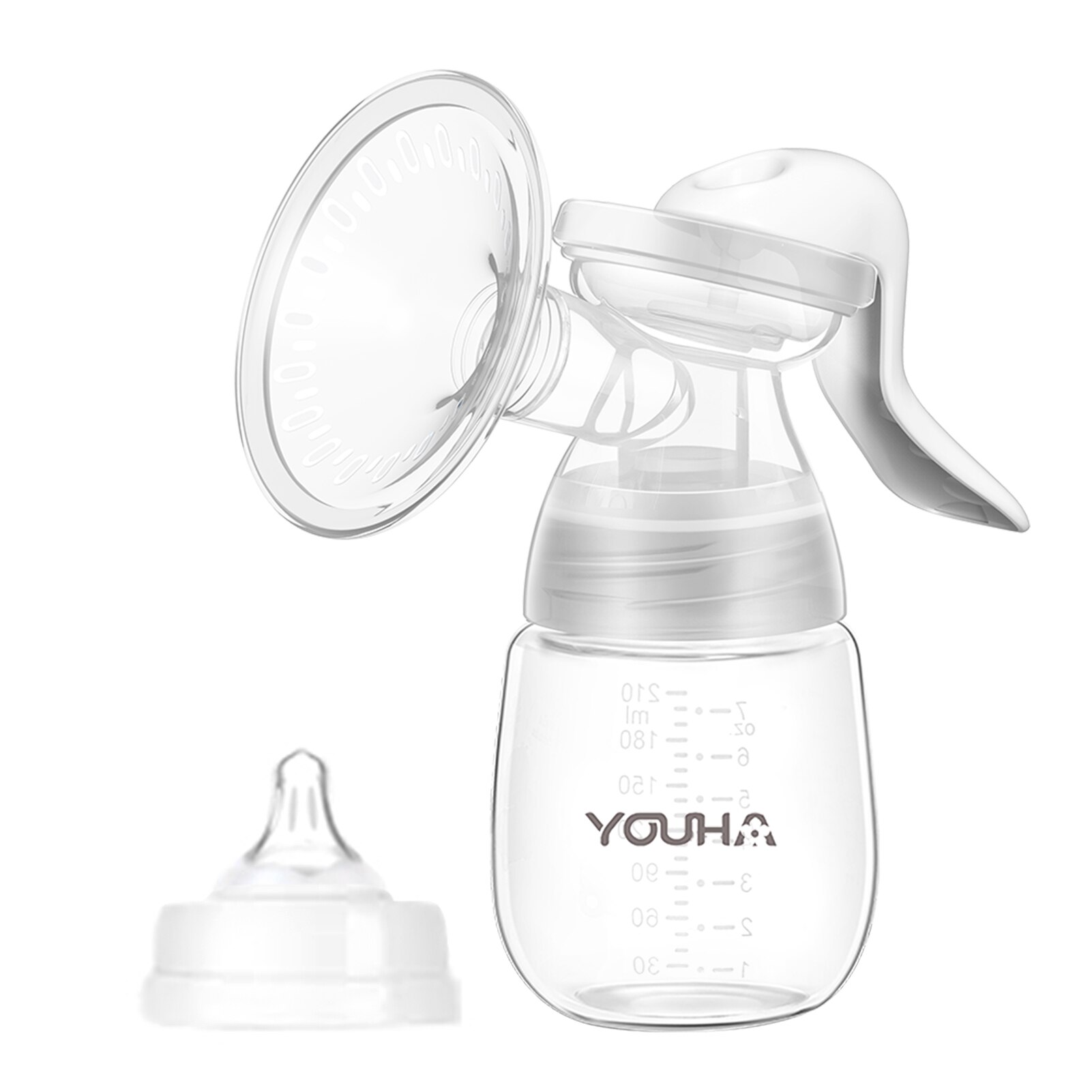 Tiralatte manuale YOUHA materiale sicuro senza BPA pompaggio di latte leggero conservazione Set di alimentazione Comfort allattamento al seno per mamme veloce: Default Title