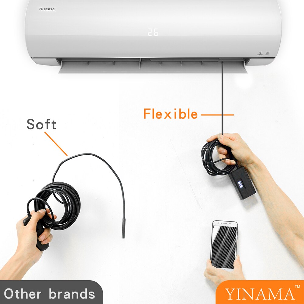 Inspektionskamera  ip67 1080p wifi 6 led type c vandtæt til andriod 5.5mm usb borescope endoskop til android til ios