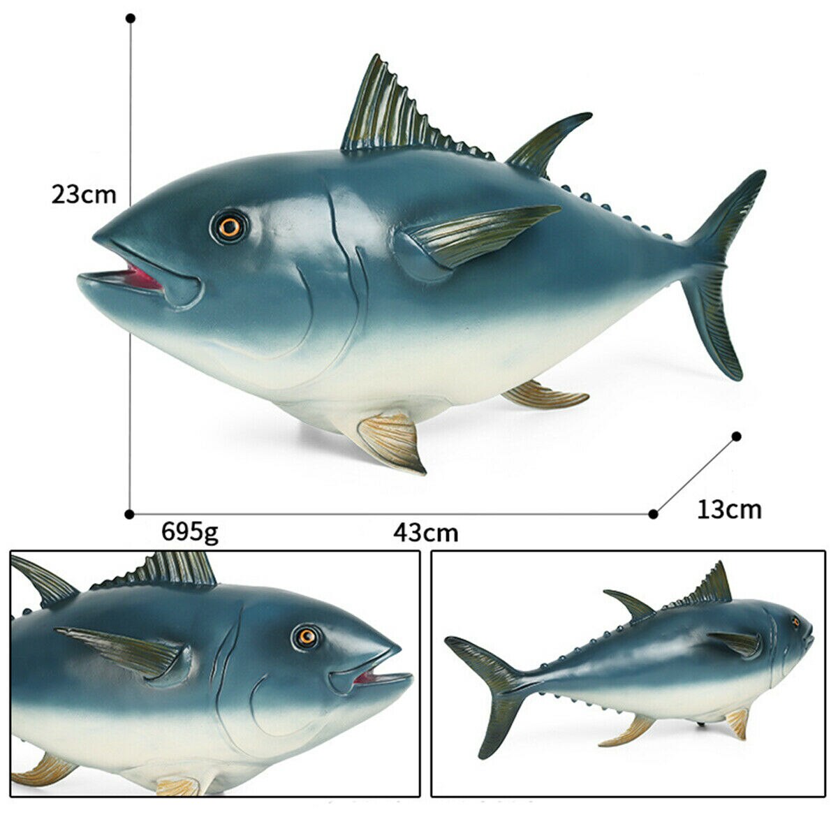 Blauwvintonijn Tonijn Figuur Scombridae Thunnus Dier Maguro Model Collector Vis Speelgoed Simulatie Onderwijs Model Dier Decor