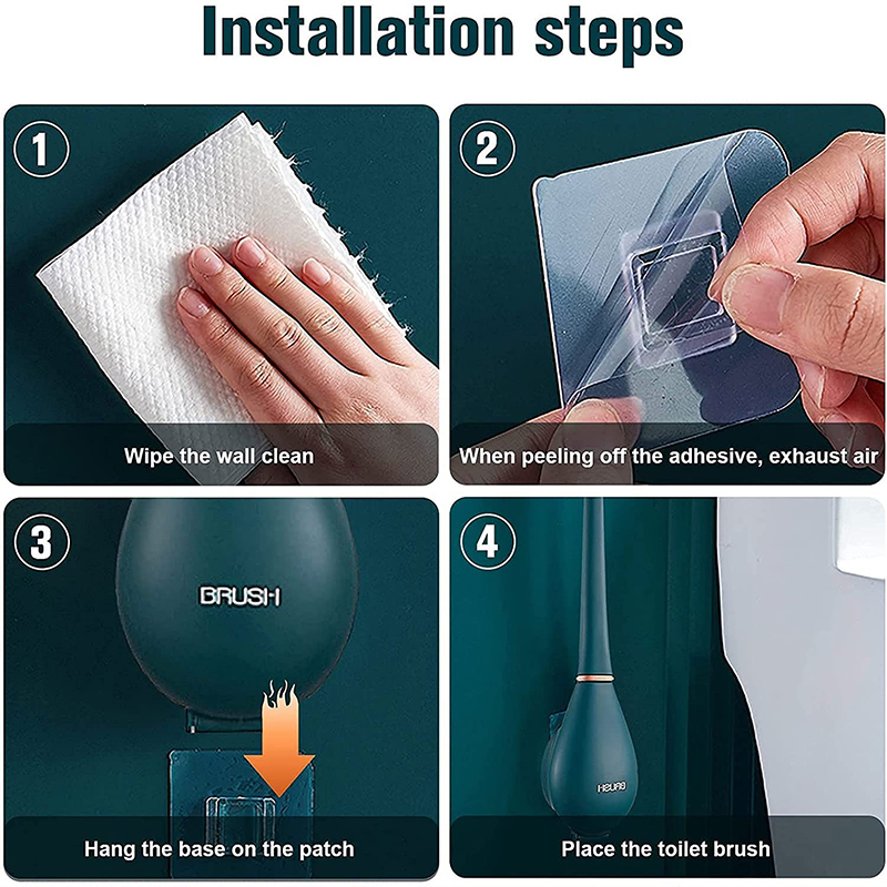 Siliconen Toiletborstel Muur Gemonteerde Automatische Reiniging Tool Wc Kloof Borstel Opknoping Flexibele Haren Borstel Badkamer Accessoires