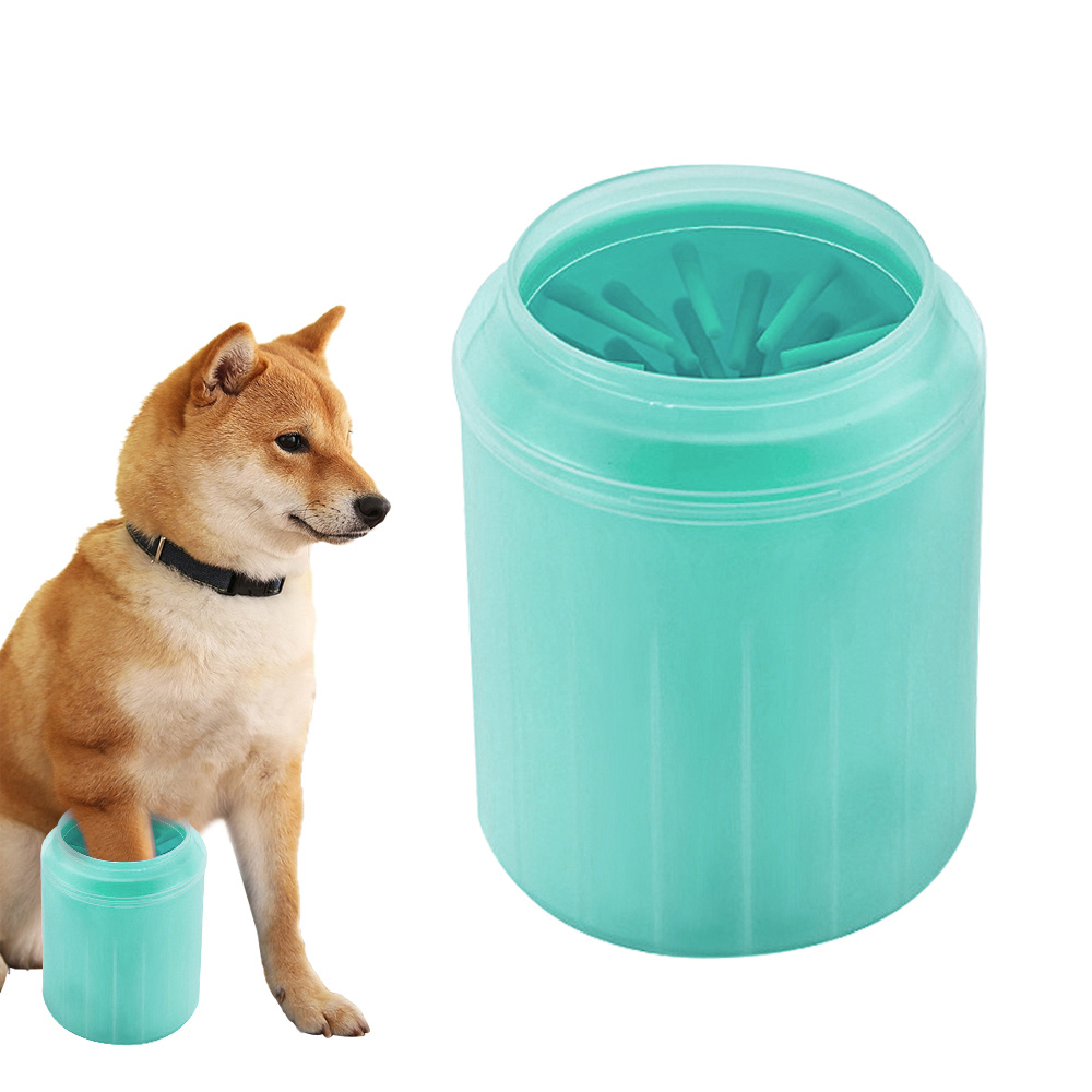 Nettoyeur de pattes pour animaux de compagnie, piston de pattes, tasse de nettoyage des pieds en Silicone souple, brosse de nettoyage des pattes portables pour chats et chiens, fournitures pratiques pour la maison, 3 tailles: S / Brun foncé