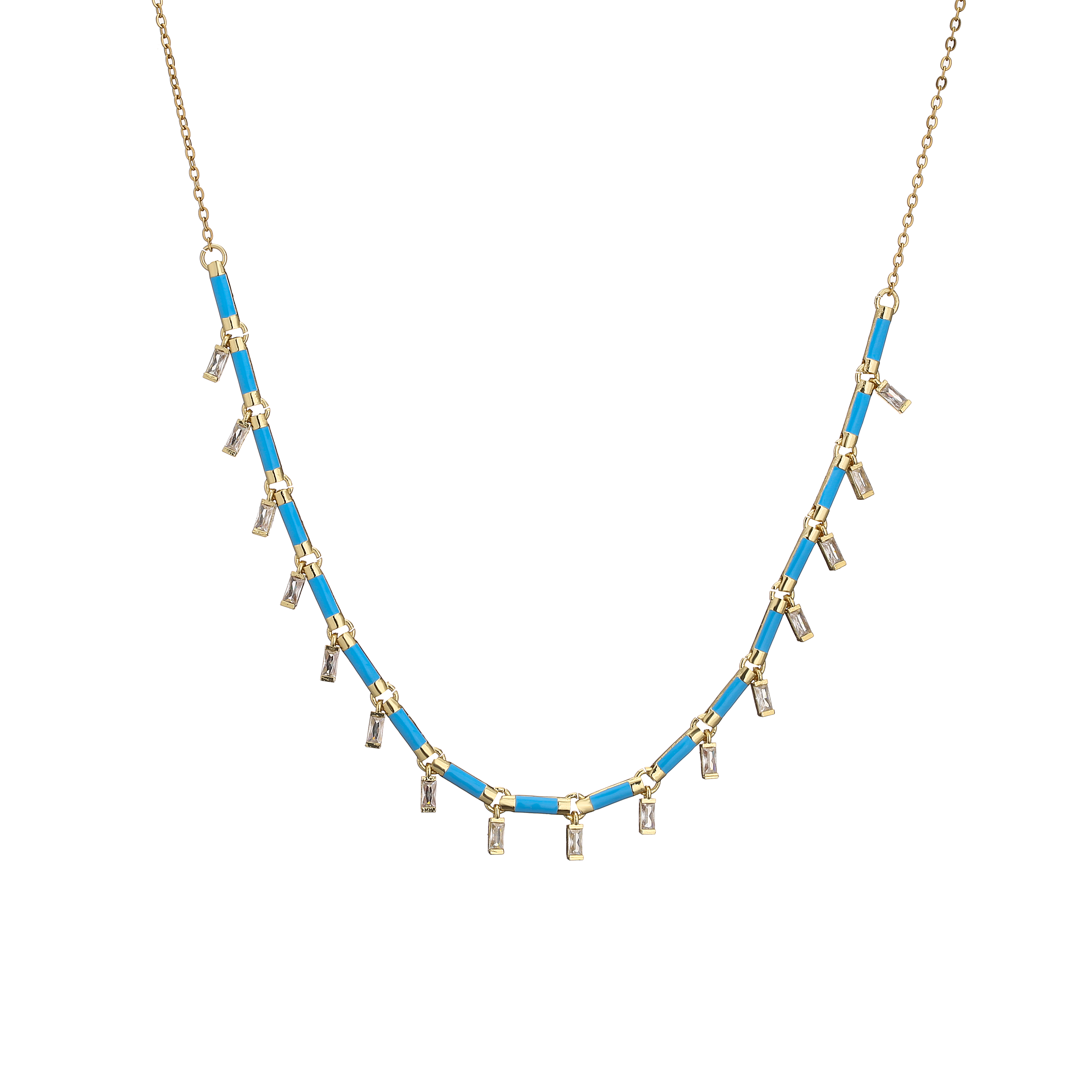 HECHENG, collier ras du cou à pampilles en émail coloré plaqué or 18 carats, collier à breloques étoile rectangulaire pour femmes: Or foncé