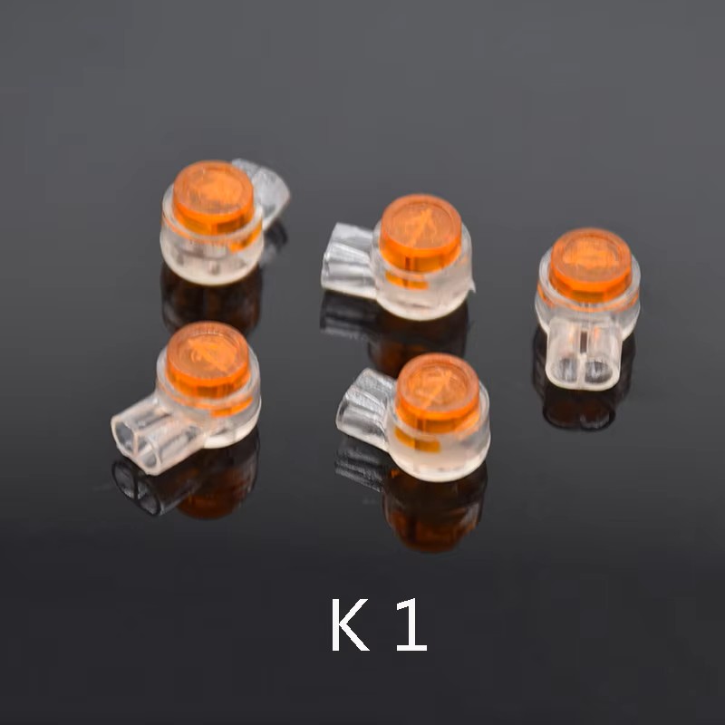 50pcs Rj45 Connector Crimp Connection Terminals K1 K2 K3 Connector Waterproof Wiring Ethernet Cable Telephone Cord Terminals: Brown