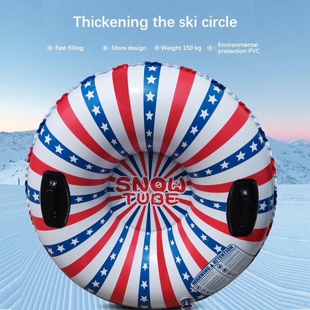 Winter Aufblasbare Schwebte Skifahren Ring Tragen Beständig Schnee Rohr Mit Griff Pvc Schnee Schlitten Reifen Kind Ski draussen Sport Liefert