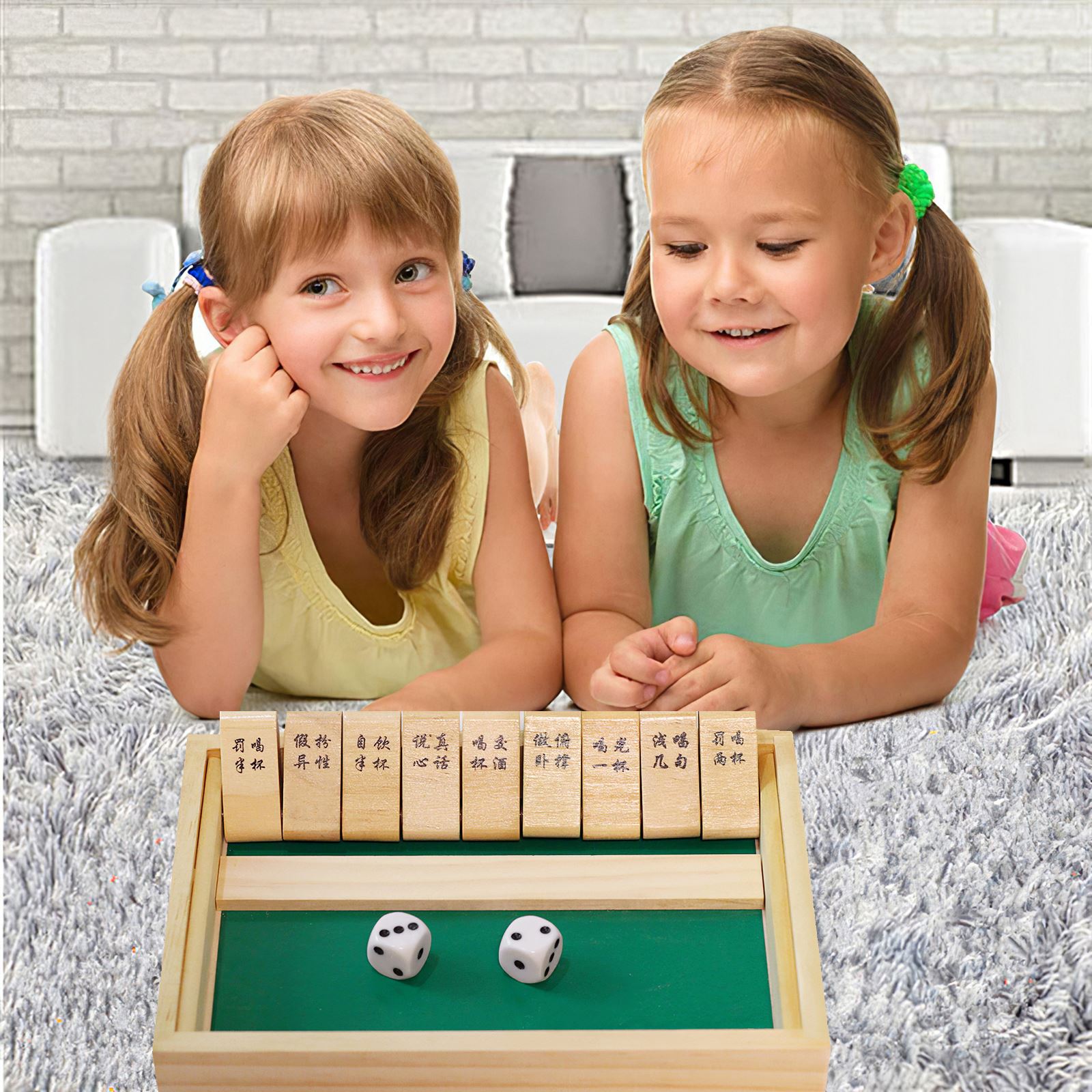 Deluxe Four Sided 10 Numbers Shut The Box Board Game Set Dice Party Club Drinking Games for Adults Families