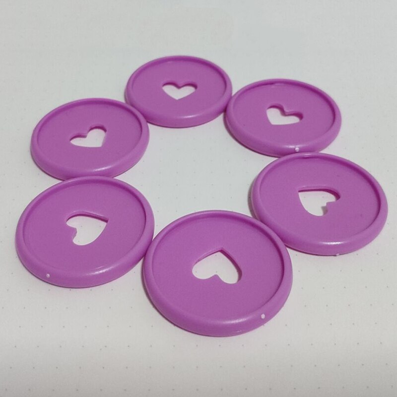 30Pc Rose Goud Notebook Binding Disc Paddestoel Gat Plastic Knop Voor Notepad Losbladige Discs Binding Ring Kantoor bindmiddel Gesp: purple 35mm
