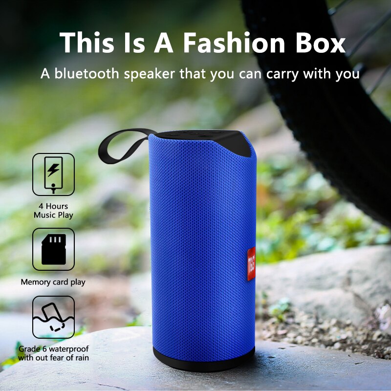 TG113 Portable Bluetooth Wireless Speakers Waterproof Stereo Column Outdoor Loudspeaker Speaker with FM Radio MP3 Bass Sound Box