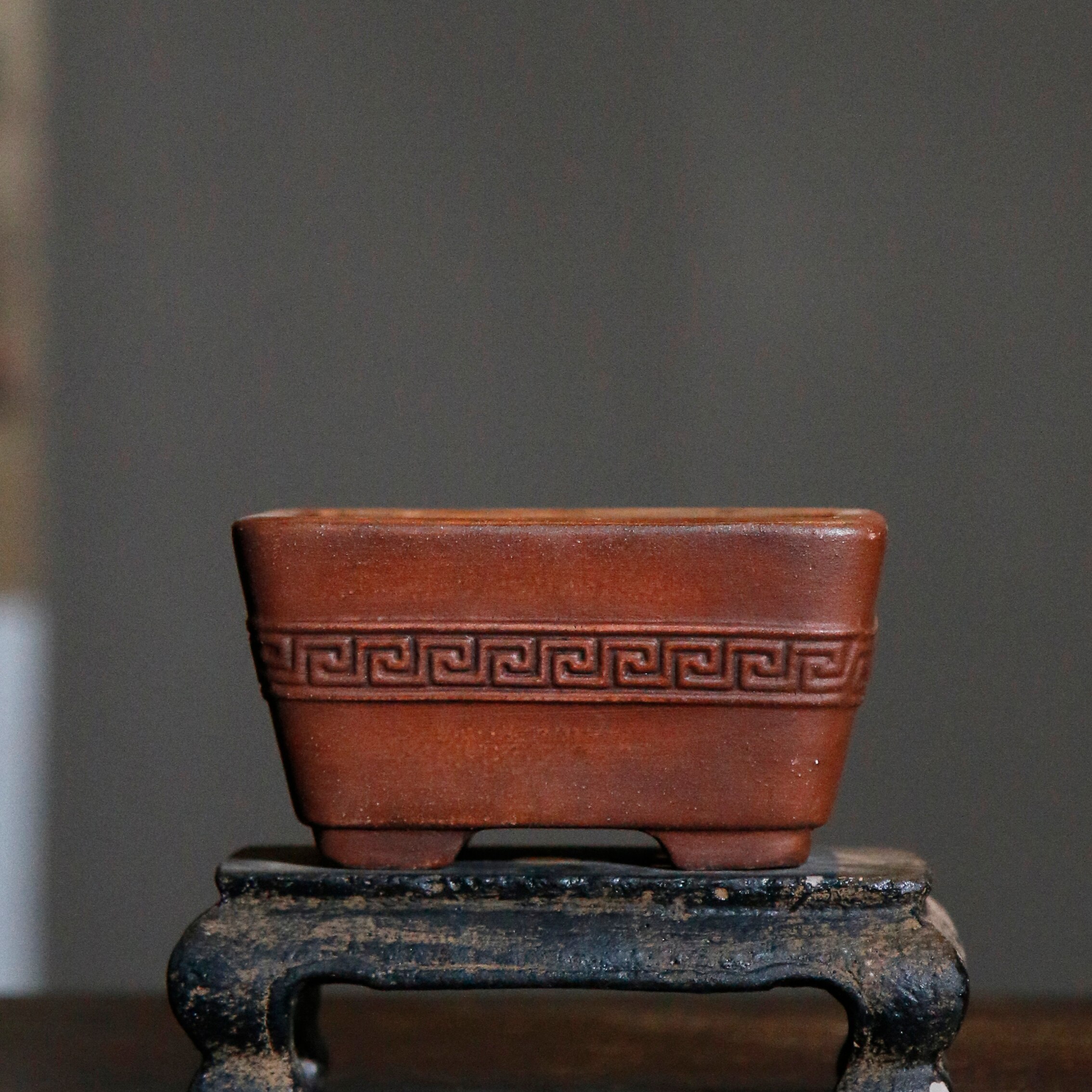 Chinese Style Purple Sand Flower Pots Ceramic Bonsai Pots Antique Desktop Decoration Flower Pots Home Office Flower Pots LC368: retro