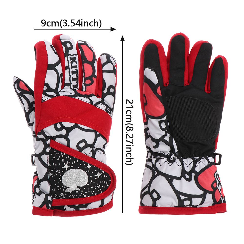 Winter Must Thicken Warm Windproof Waterproof Children Ski Gloves Snow Snowboard Outdoor Riding Long-sleeved Mitten
