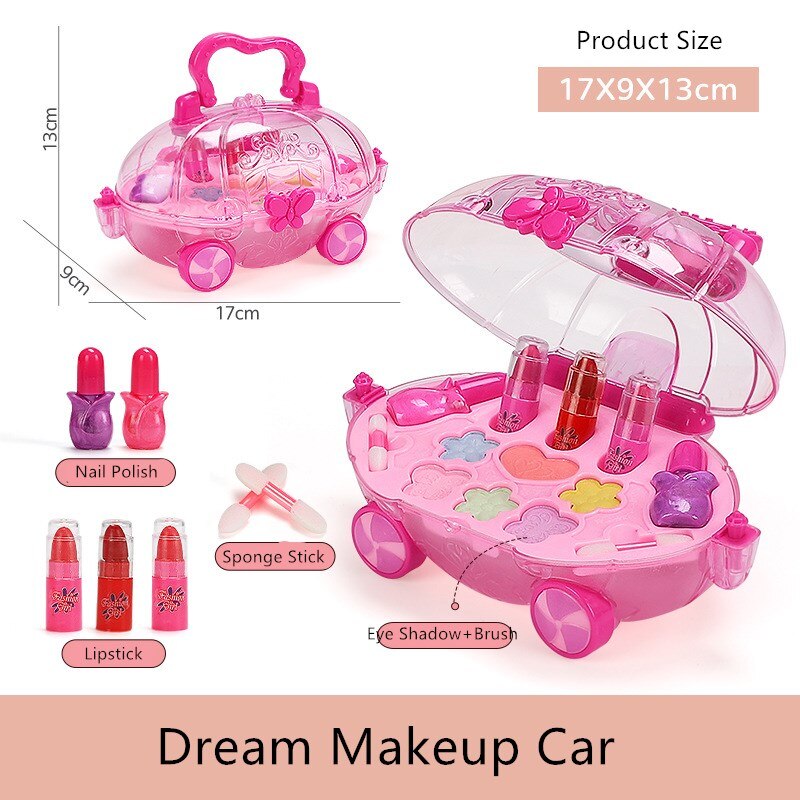 Girls Makeup Toy Safe Kids Cosmetics Make up Set Washable Beauty Makeup Box Baby Toys for Girls Birthday Pretend Play: H