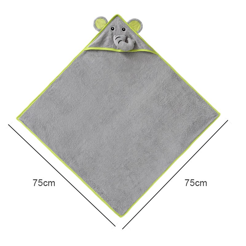 Hooded Baby Handdoek Grijs Olifant Wereld Natuurlijk Katoen Zacht En Absorberend Bad Handdoeken Met Kap Voor Baby 'S, Peuters, perfecte Baby