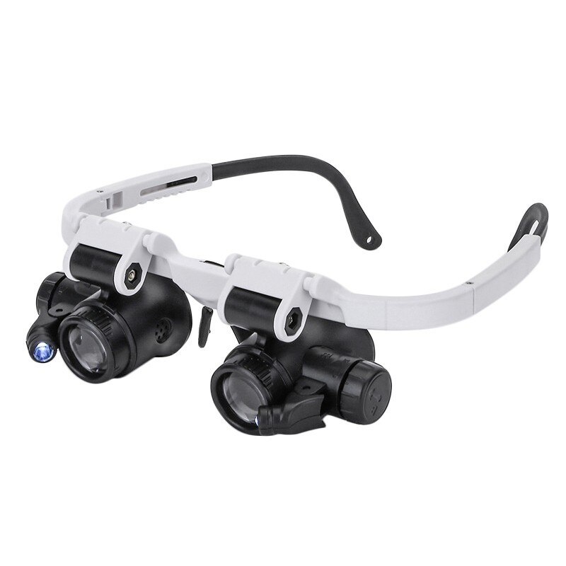 LED Head-mounted Watch Maintenance Magnifying Glasses Double Eyes Magnifying Glasses With LED Light