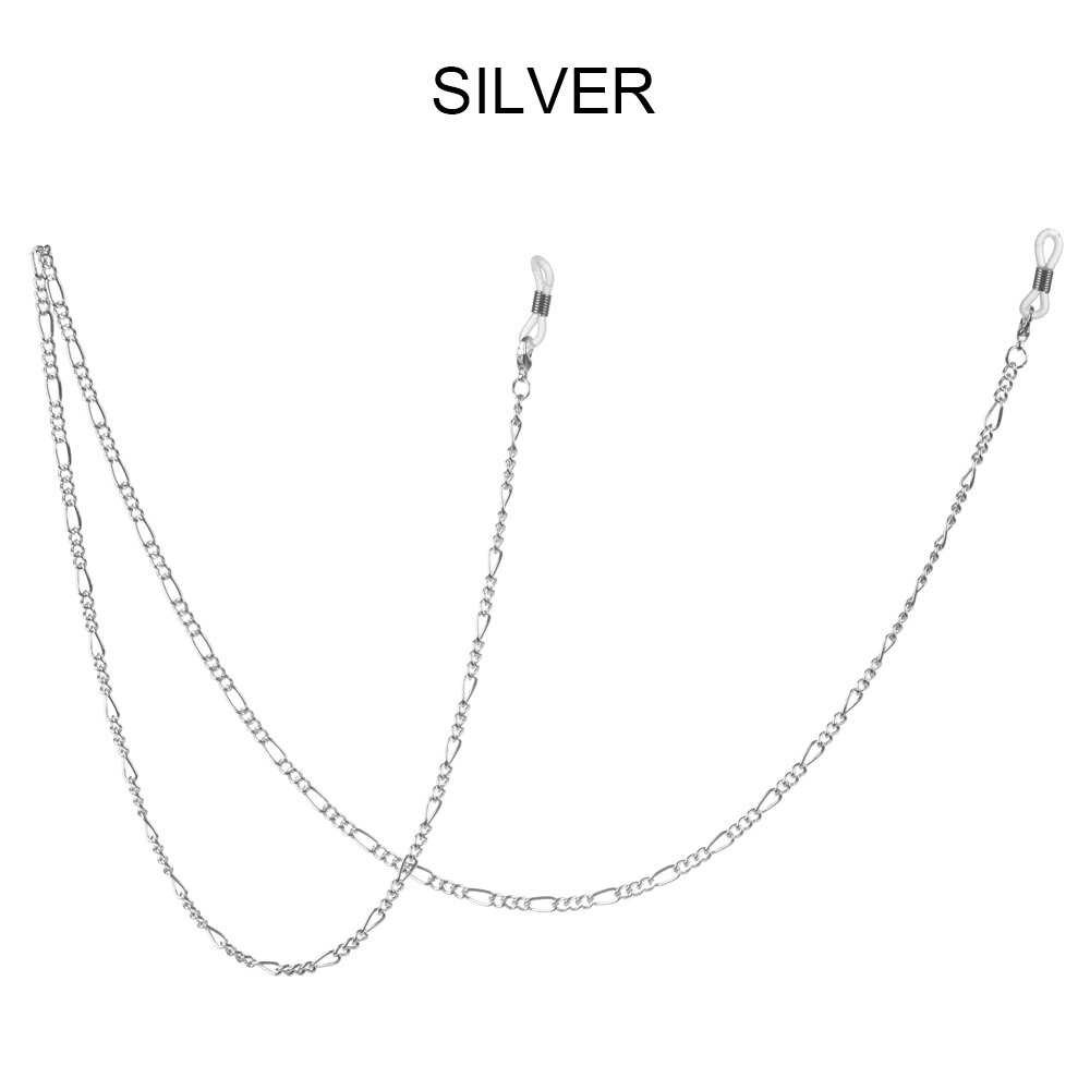 dla obu płci moda antypoślizgowy metalowy łańcuszek robić okularów uchwyt na okulary przeciwsłoneczne naszyjnik robić czytania okulary smycz okulary sznury uchwyt robić okularów: srebro