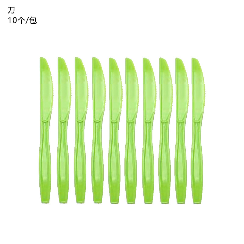 Hawaii party decoration green leaves jungle disposable tableware plates napkins tropical summer wedding party: 10pcs Knife
