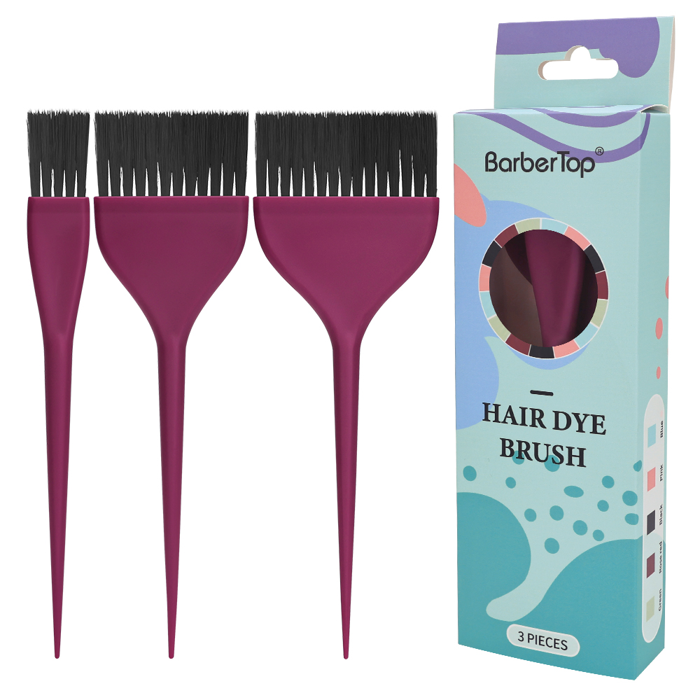 Brosses de coloration des cheveux, 3 pièces, peignes, outils de embaupour salon, trois modèles, brosse détaillée, accessoires de coiffure pour barbier: RED