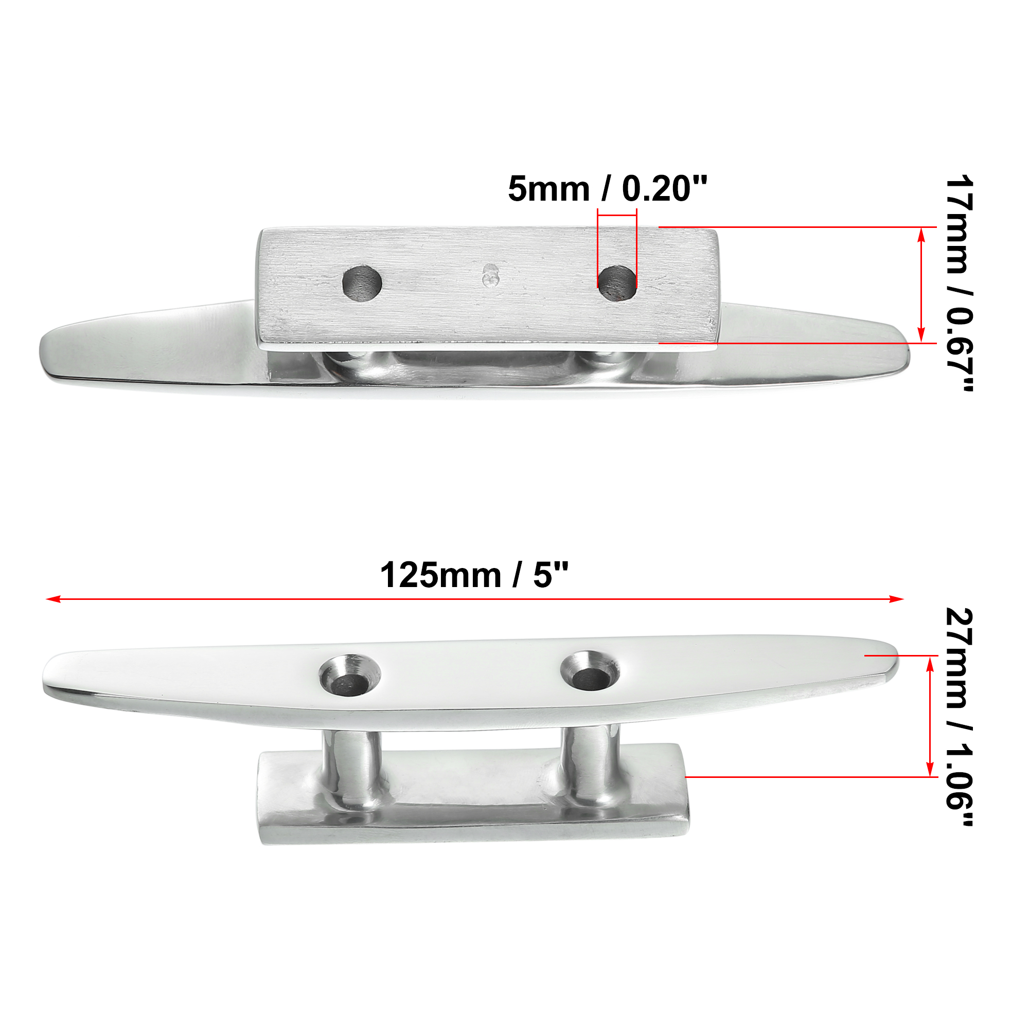 UXCELL 4-6 Inch 100-150mm Rvs Boot Vlaggenmast Cleat Hook Deck Cleats Touw Cleat Handvat Universeel voor Marine Boot