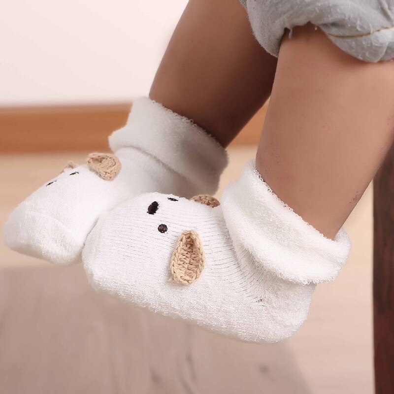 Leuke Baby Sokken Cartoon Dieren Peuter Jongens Meisjes Sokken Herfst Winter Warm Anti Slip Vloer Sok Badstof Handdoek Sokken