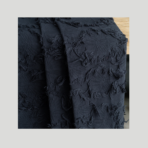 Katoenen En Linnen Tas Met Kwastjes Diy Stof Linnen Jacquard Donkere Bloem Handgesneden Jas Rok Kleding Stof