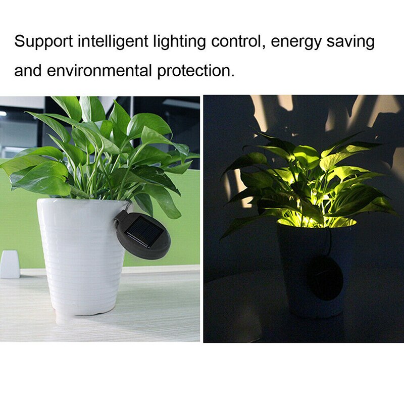 For Home Garden Lawn Decoration 1pc LED Solar Powered Flower Pot Light Portable Durable Waterproof Lighting Planters Lamp Mayitr