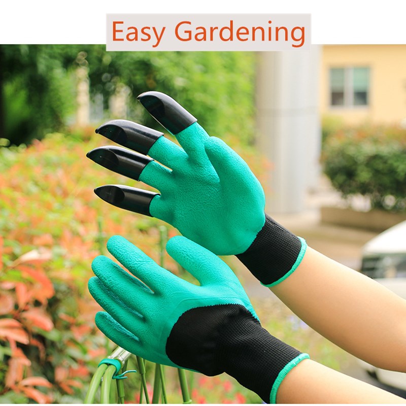 1 Paar Tuin Handschoenen Met Klauwen Voor Graven Planten Tuin Genie Rubber Handschoenen Quick Te Graven En Plant 4 abs Plastic