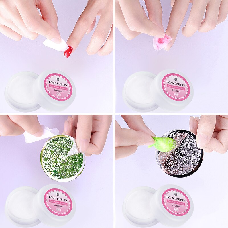 Geboren Pretty Professionele Nagellak Remover Pads Draagbare Vochtig Nat Papier Smaak Nail Art Varnish Snelle Remover Gereedschap 32 Stks/doos