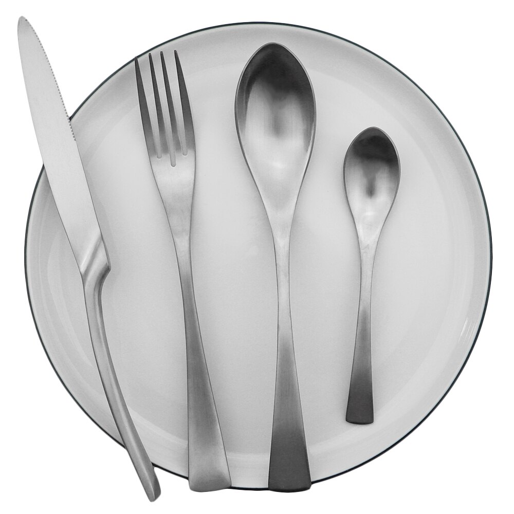 Sølv kniv gaffel skje bestikk sett bestikk sett restaurant servise sett 18/10 rustfritt stål kjøkken servise tilbehør: 4 stk b