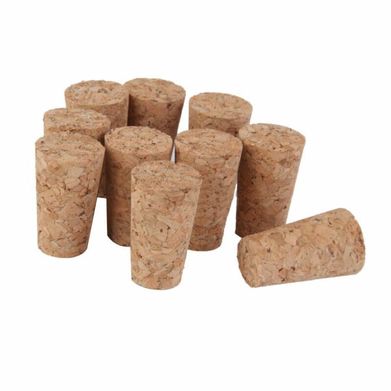 Bouchon de bouteille en verre de vin en bois de , conteneur de Pudding, bouchon en liège, Burette couvercle tubulaire, 7 tailles, 10 pièces