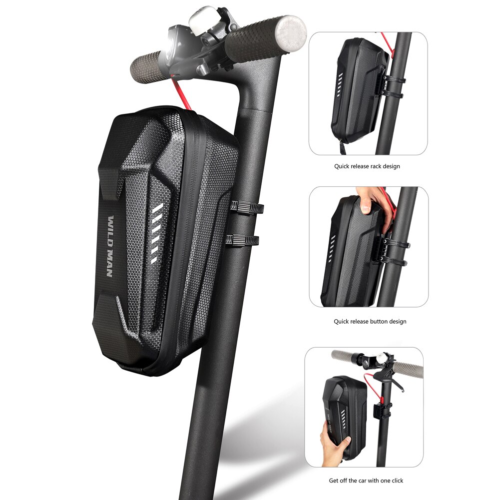 Bolsa frontal Universal para patinete eléctrico, bolsa colgante de almacenamiento frontal impermeable de 2/3L para accesorios de patinete Xiaomi M365: 01 / 2L