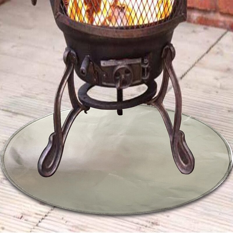 24 Inches Fire Kachel Floor Grill Mat Grijs Siliconen Glasvezel Vlamvertragende Brand Deken Barbecue Fire Doek