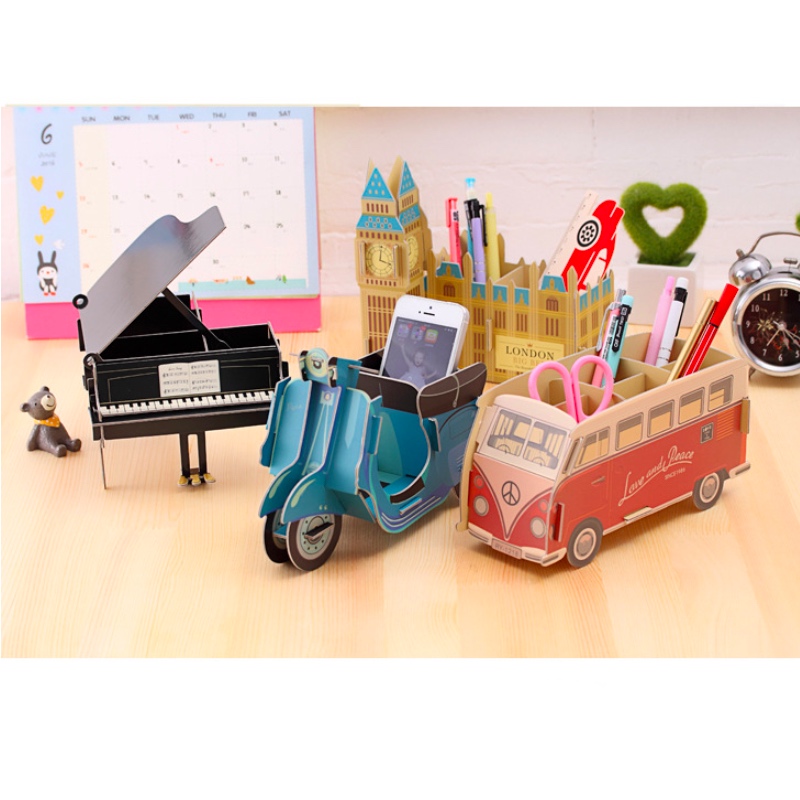 Office Organizer Desktop Mooie Papier Pen Opbergdoos Potlood Borstel Pot Penhouder Make Borstel Container Bureau Decoratie