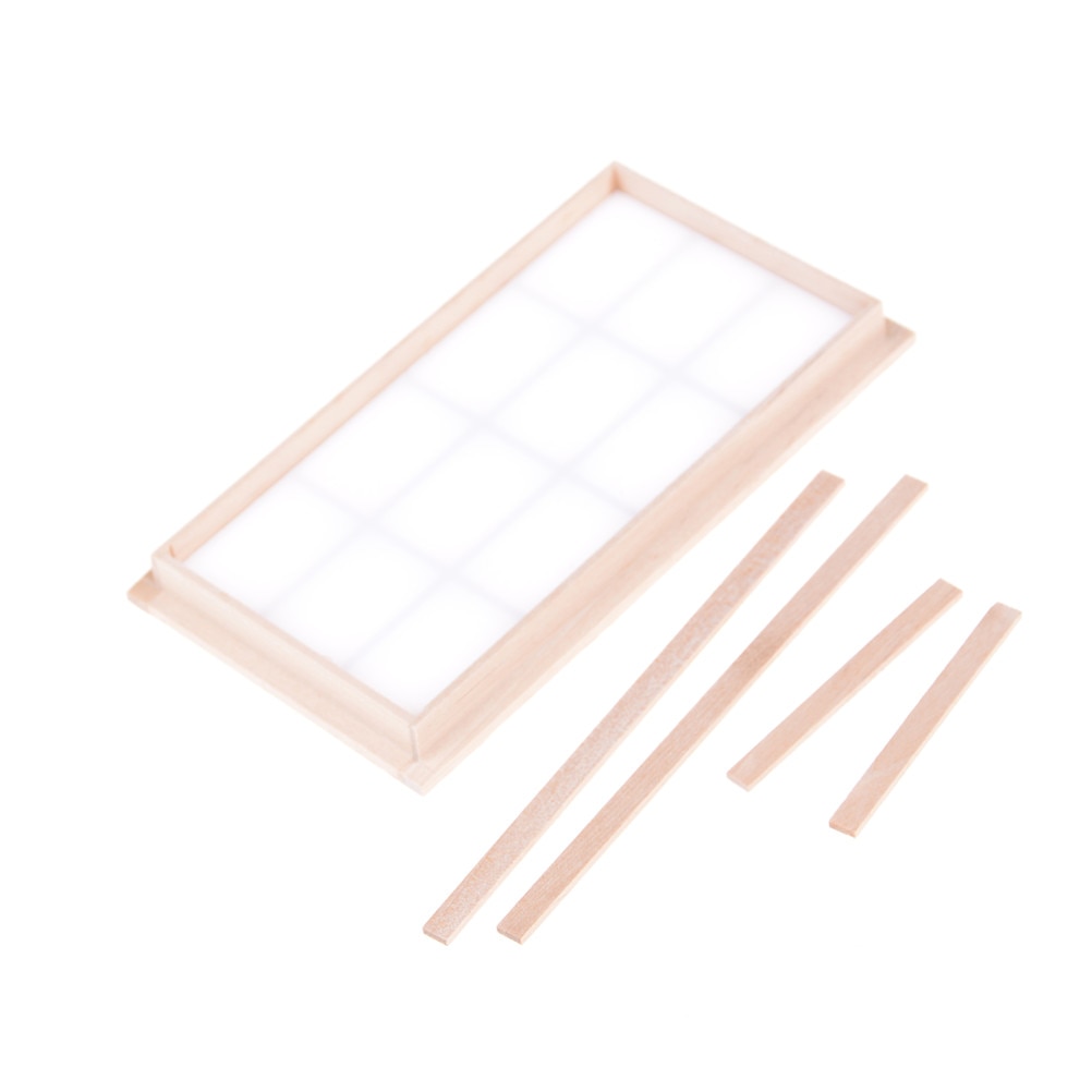 Wooden Traditional 12-pane Window Frame 1:12 Scale Dollhouse Miniature Doll House Decor