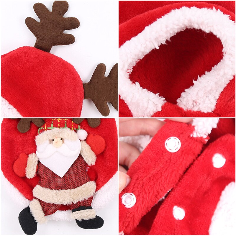 Kerst Hond Kleding Katoen Winter Kleding Voor Kleine Honden Teddy Kleding Puppy Coat Warm Hond Hoodies Chihuahua Overalls Voor Hond