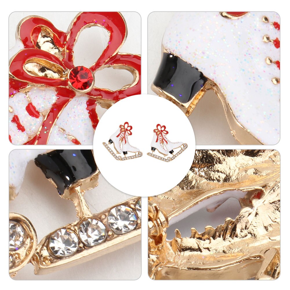 2 stuks leren laarzen broches geëmailleerde kraagspeld zinklegering broches kerstdag voor vrouwen madam girl: Default Title