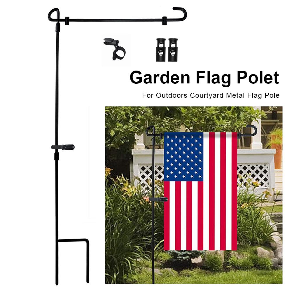 Garden Flag Stand Metal Flag Pole Holder Banner Flagpole For Home Outdoor Courtyard Garden Lawn