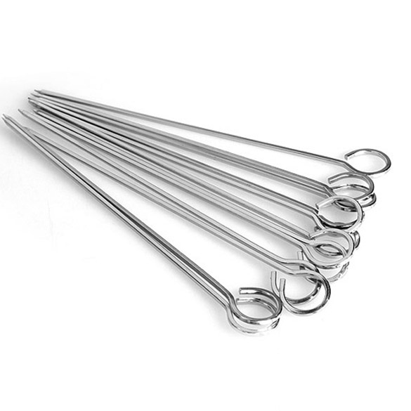 Brochettes de barbecue en acier inoxydable, pour Camping en plein air, outils de pique-nique, rôtissoire, 12 pièces: 30cm
