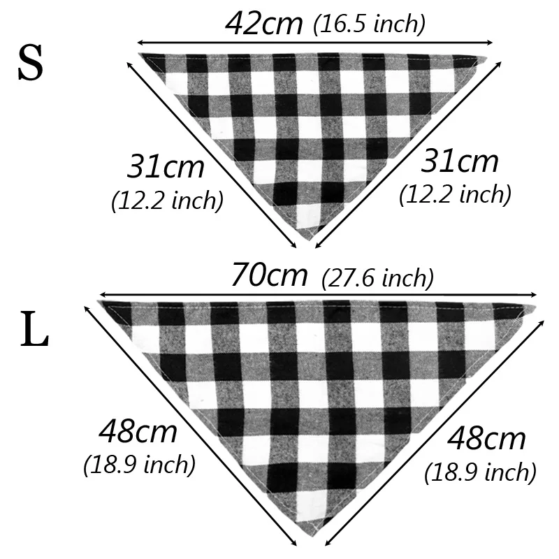 Bavoirs en coton pour grands chiens, Bandana pour chiens de taille moyenne et grande, écharpe triangulaire classique à carreaux pour animaux de compagnie, Golden Retriever, accessoires pour animaux de compagnie