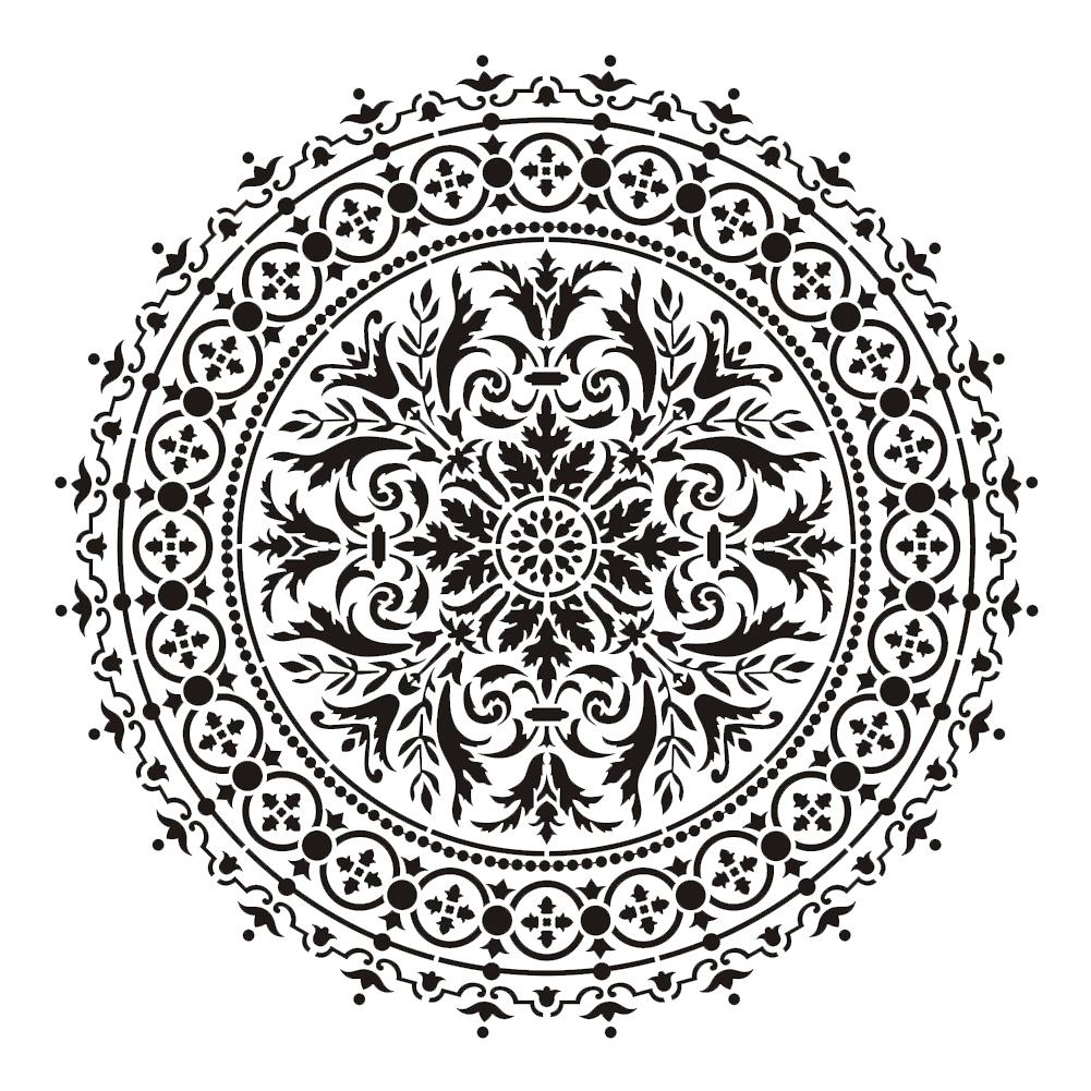 4 kpl mandala piirustusmalli tee itse tapetti huonekalut lattia spray seinämaalaus malli 30*30cm: A