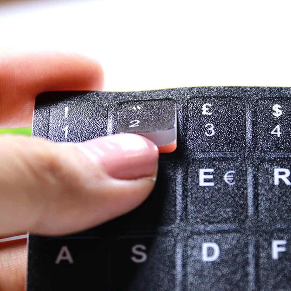 Universal Keyboard Stickers Replacement Matte Keyboard Stickers with Black Background and White Lettering L5