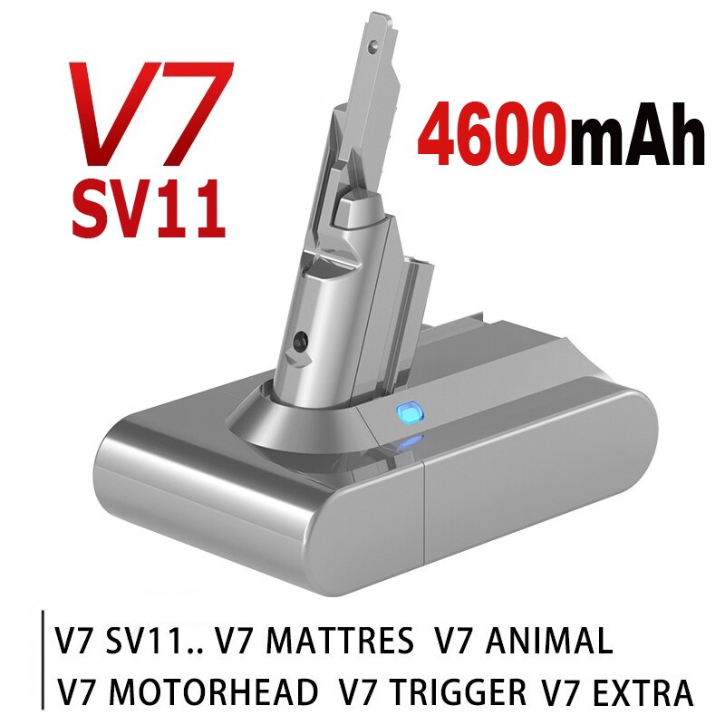Dammsugarbatteri för dyson  v6 v7 v8 v10 v11 byt ut batteri  dc58 dc59 dc61 dc62 dc72 dc74 sv11 sv10 sv12 sv14 sv15: V7 4600 mah