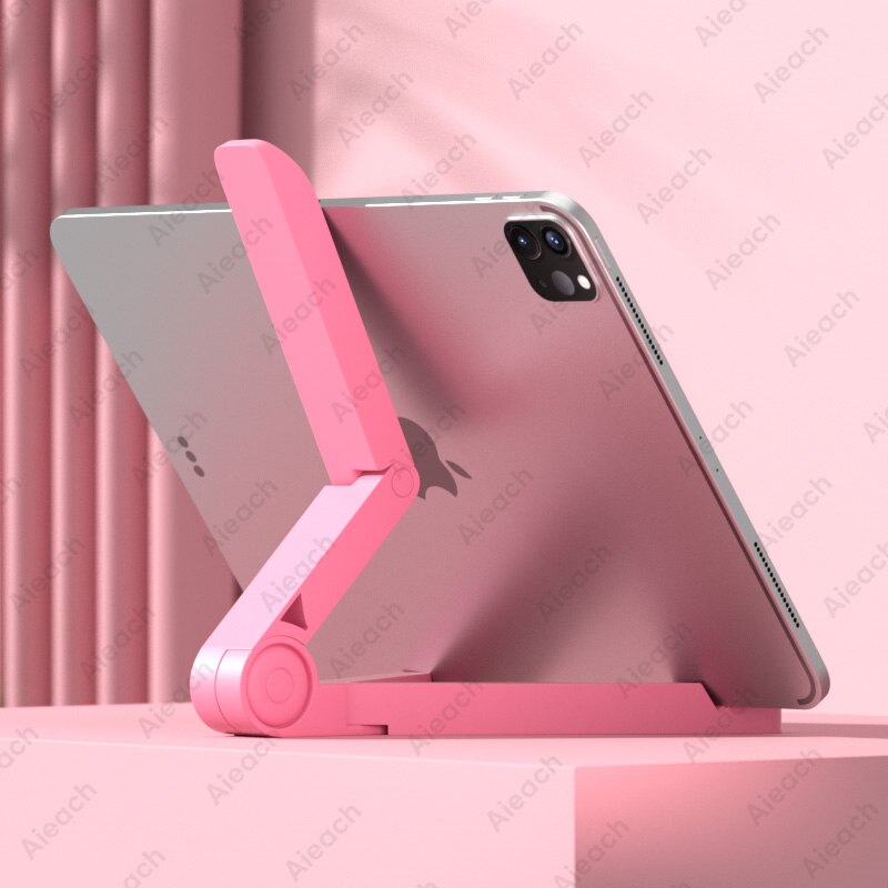 Draagbare Opvouwbare Stand Tablet Houder Voor Mobiele Telefoon Stand Ipad Iphone Xiaomi Samsung Huawei Tablet Bracket Desk Ipad Houder: Pink