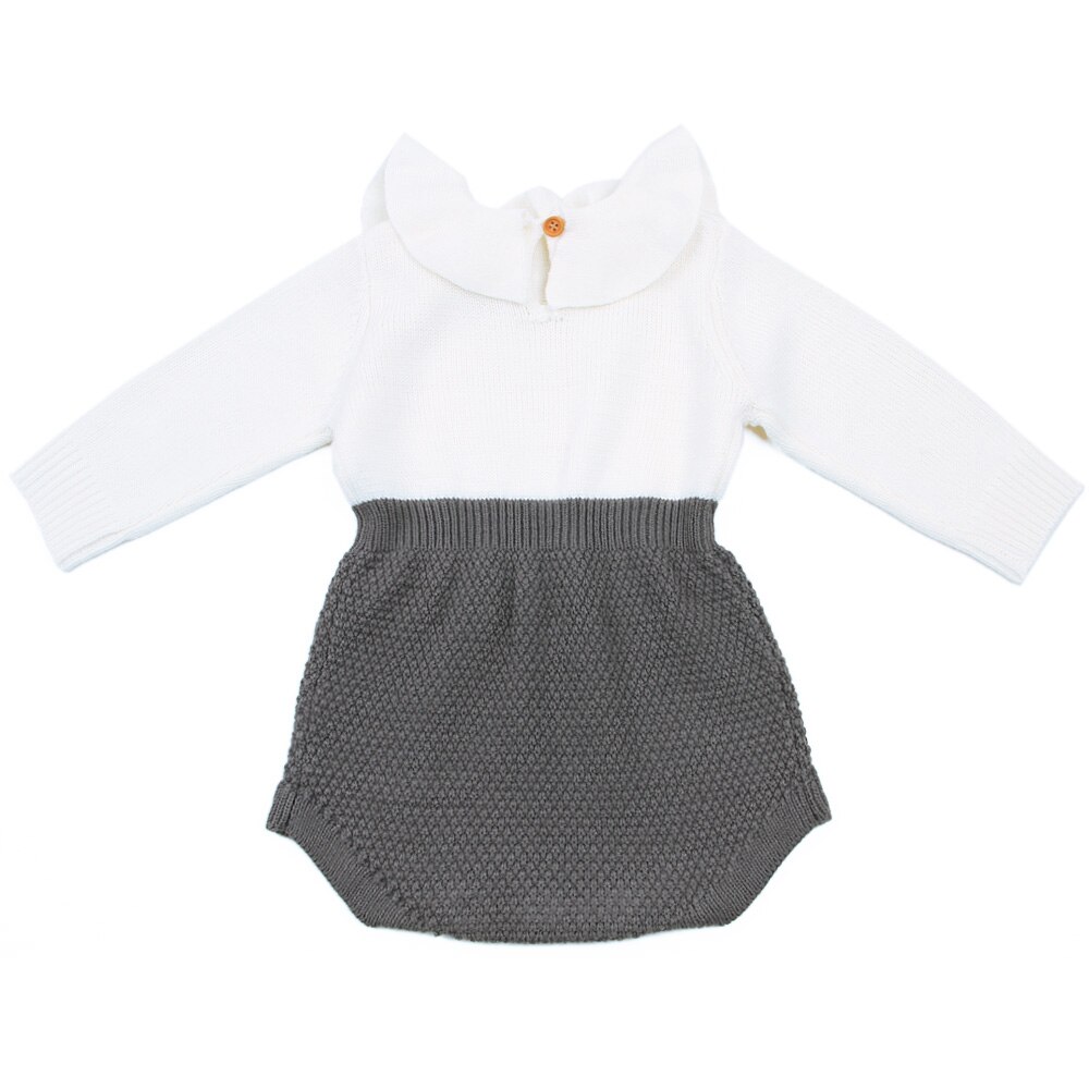 Baby Sweater Knitted Ruffle Long Sleeve Jumpsuits Girls Rompers Autumn Casual Soft Baby Clothing