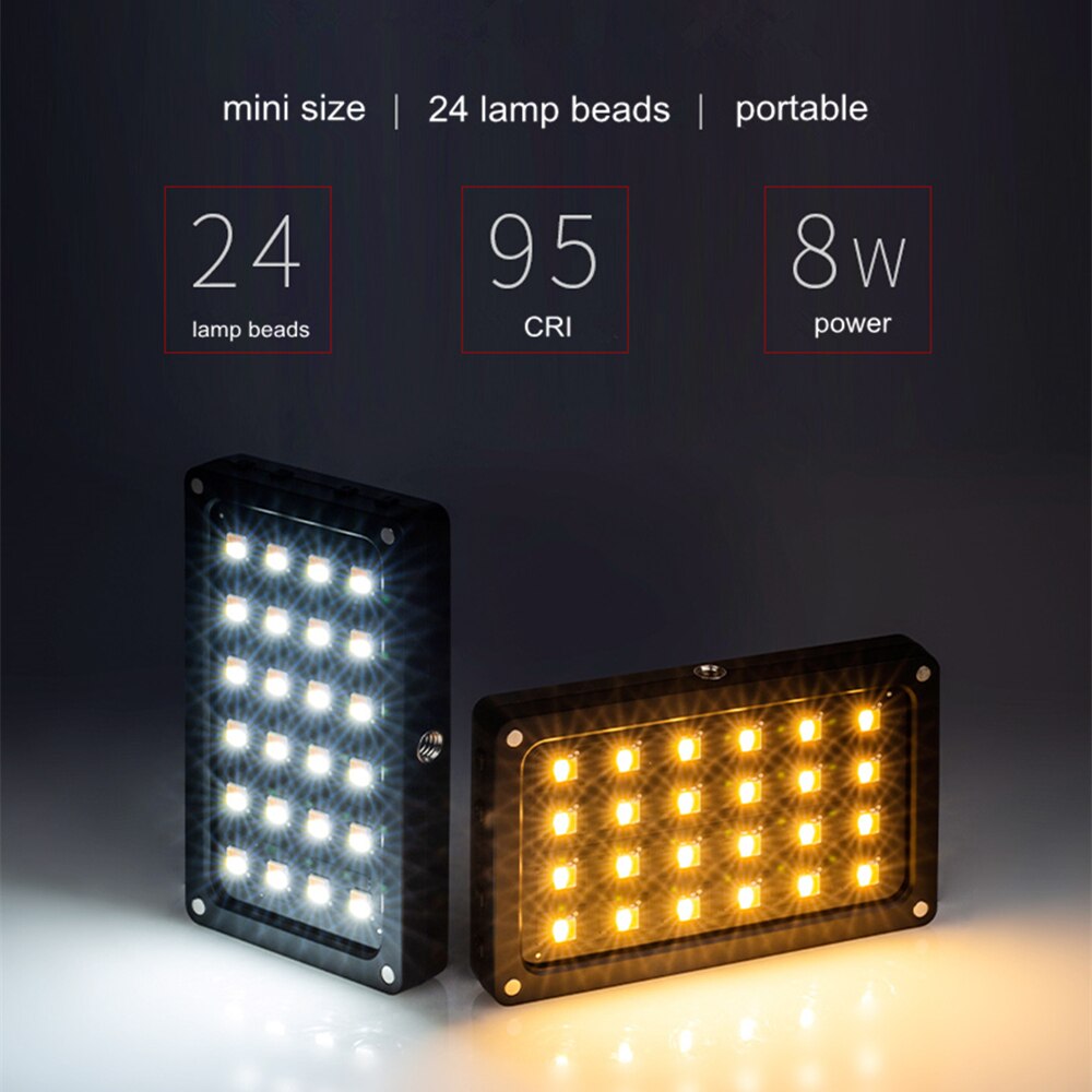 Viltrox RB08 Mini LED Video Licht Draagbare Camera Light Panel 2500K ~ 8500K Bi-Kleur CRI95 + ingebouwde batterij voor DSLR Camcorder