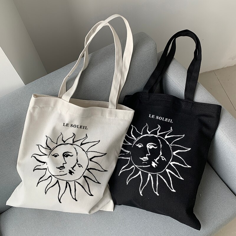 Mito do vintage sol deus ins bolsa de lona nova moda shopper sacos grande capacidade casual chique bolsa punk ulzzang feminina ombro