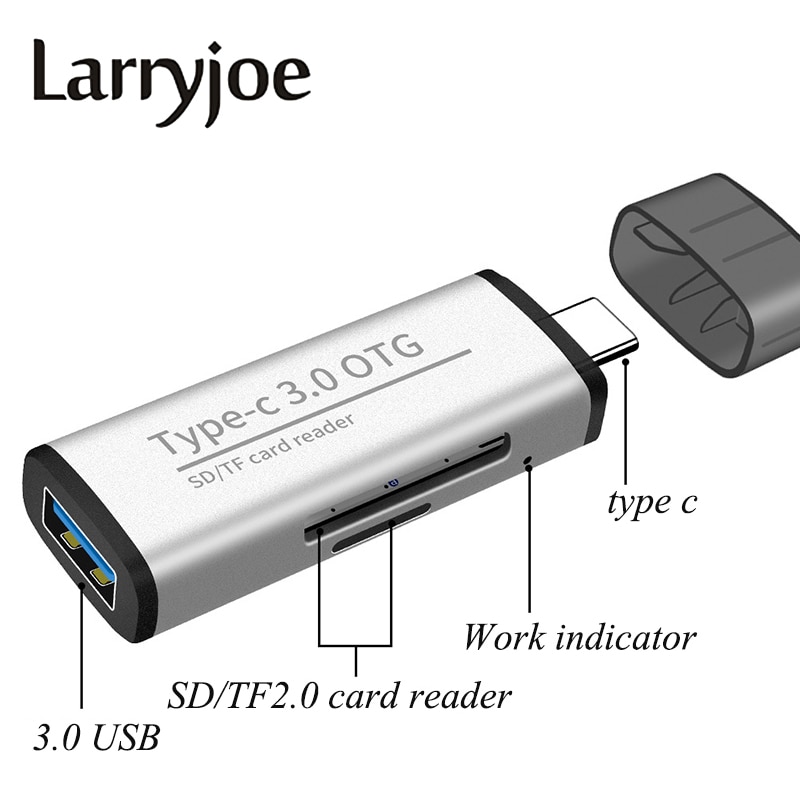 Larryjoe Type-c otg Card Reader sd tf Card Computer Android Mobile Phone Multi-functional Card Reader USB3.0 Hub