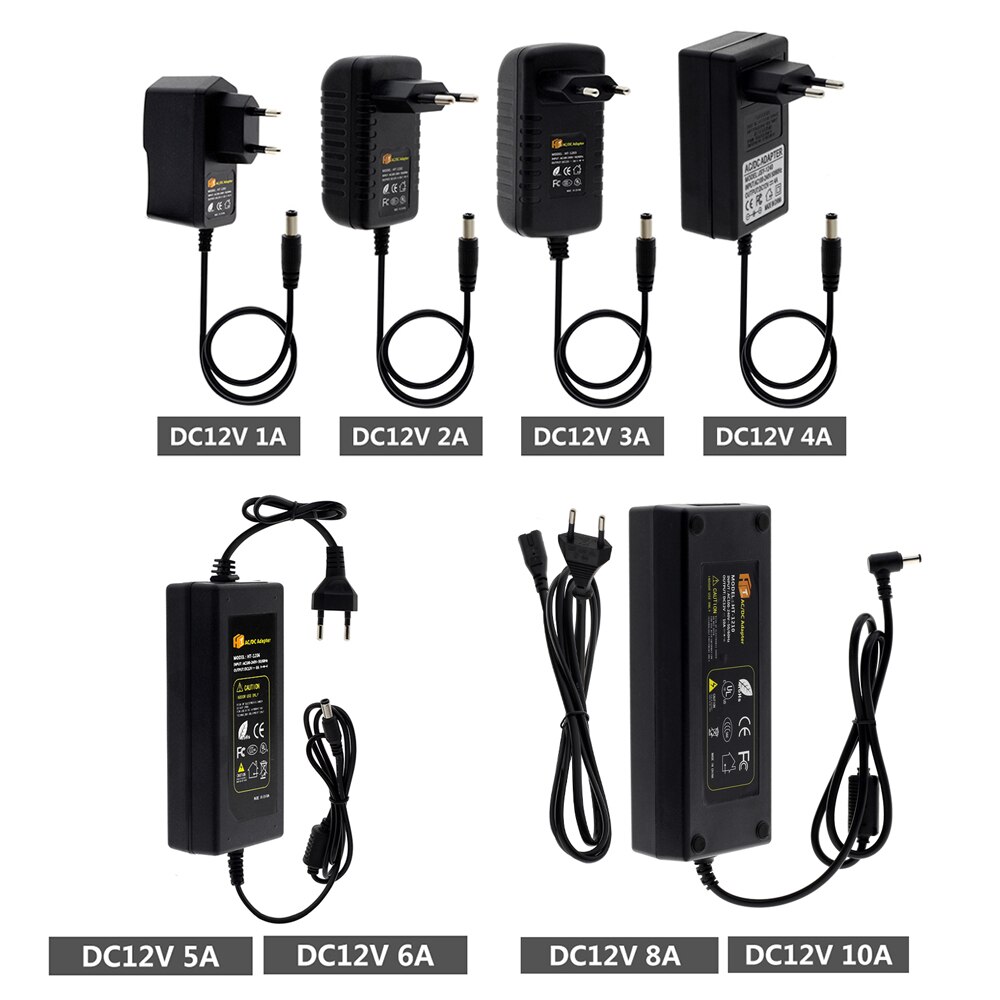 Led Power Adapter AC110V 220V Naar DC12V 24V Verlichting Transformator 1A 2A 3A 5A 6A 8A 10A Met eu/Us Plug Voor Led Strip