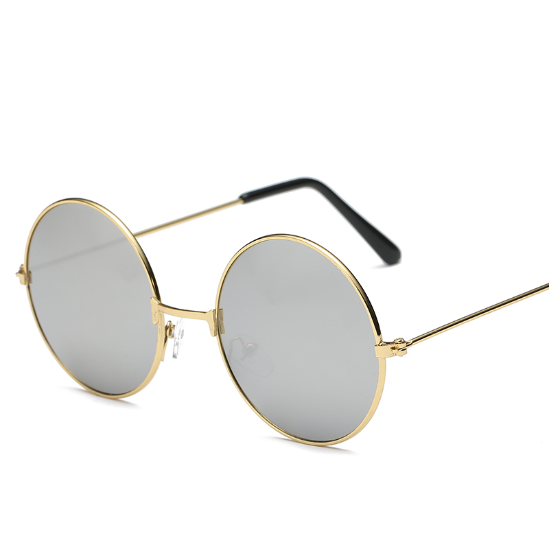 Pyöreät aurinkolasit kultakehykset aurinkolasit miehille naisille retro silmälasit oculos de sol merkki vintage naiset: 7 kulta-hopea